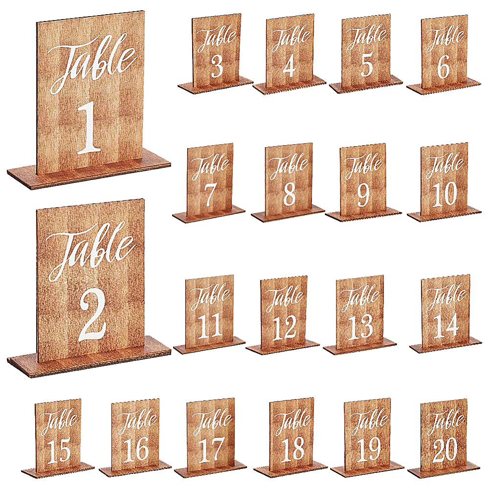 Graded Card Display - 20 قطعة من بطاقات أرقام الطاولات